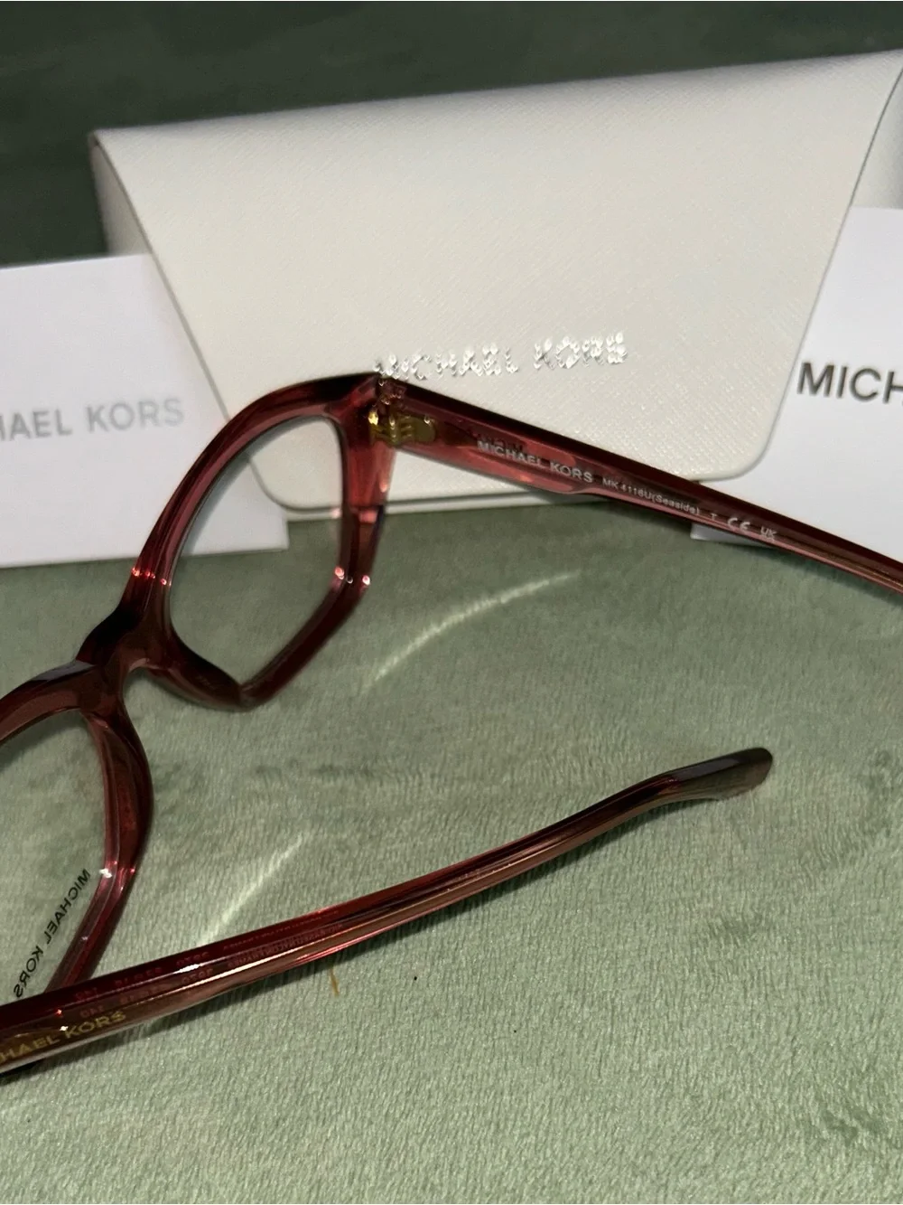 Michael Kors Women's Rose Transparent Oversized Optical Frames